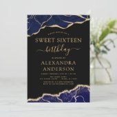 Agaat zoet Zestien 16 Navy blauw goud Kaart (Staand voorkant)