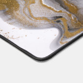 Agaat Zwart en Goud Marmer Custom Naam Letter Bureaumat (Hoek)