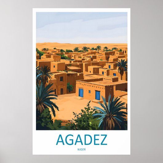Agadez Reisprint Agadez Muur Niger Agadez Kunst Poster (Voorkant)