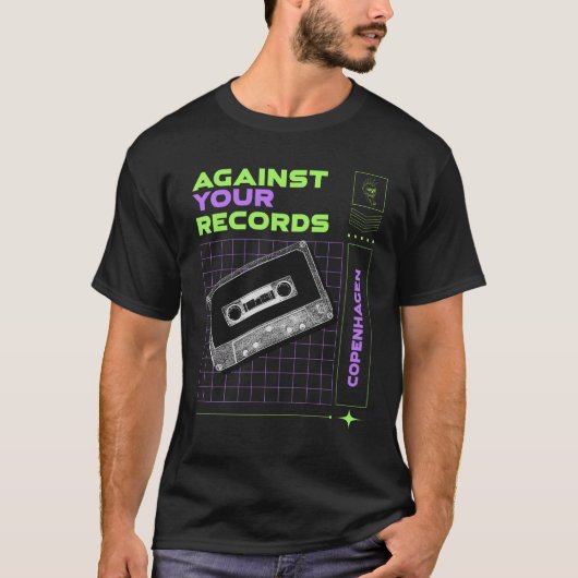 Against Your Records T-shirt (Voorkant)
