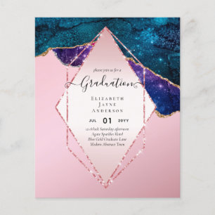 Agaite Glitter GRADUATIE Uitnodigingen Glam CHIC Flyer