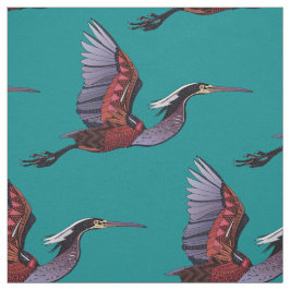 Agami heron blauwgroen weefsel stof
