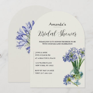 Agapanthus Bleu Tige Unique Arch Carte de Mariage