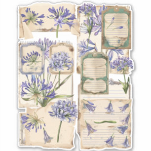 Agapanthus bloem Fussy Cut Ephemera 2 Sticker