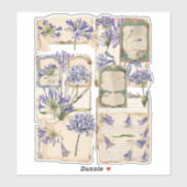 Agapanthus bloem Fussy Cut Ephemera 2 Sticker (Vel)