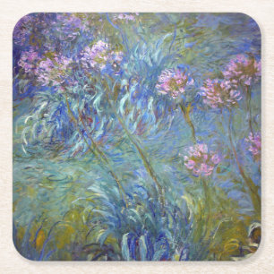 Agapanthus, Monet Vierkante Kartonnen Onderzetter