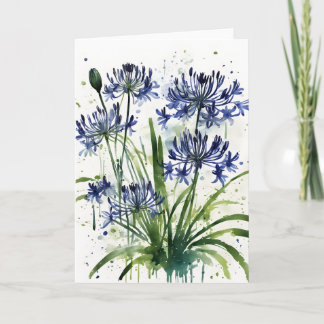 Agapanthus - Watercolor flowers iPad mini cover Kaart