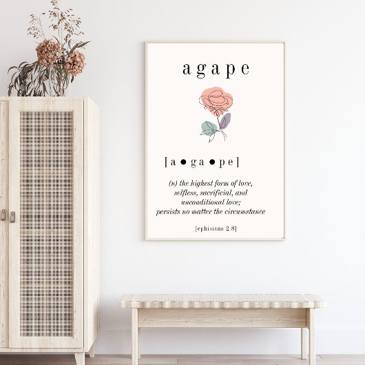 Agape Definition Wall Art Poster