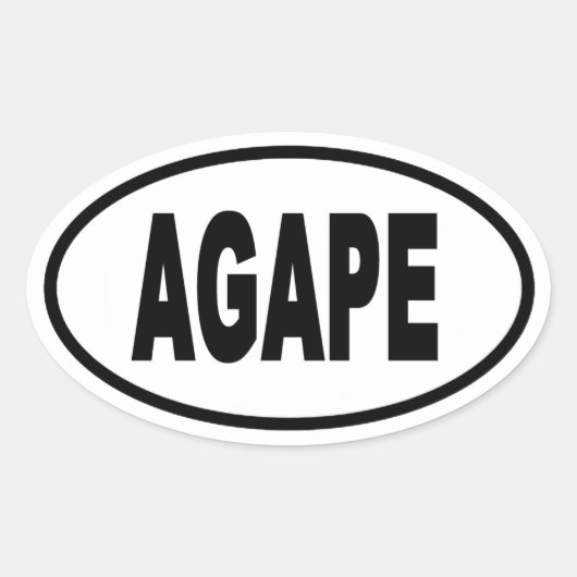Agape Euro Stijl Ovale Sticker (Voorkant)