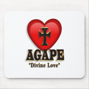 Agape-hartsymbool voor Gods goddelijke liefde Muismat