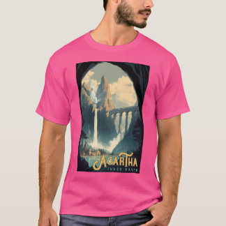 Agartha Inner Earth - Vintage Travel Poster T-shirt