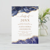 Agate Afstuderen Klasse van 2023 Navy Blue Kaart (Staand voorkant)