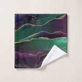 Agate attrayante | Joyau foncé Tone Pierre Or Vein (Gant de toilette)