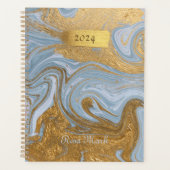 Agate Baby Blue Marble Swirl Customisé (Devant)