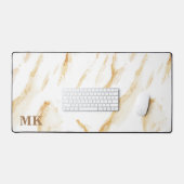 Agate Beige & Marbre blanc Nom personnalisé Lettre (Clavier et souris)