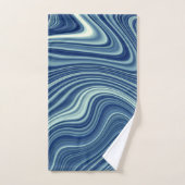 Agate blanc bleu cyan vague abstraction (Serviette à main)