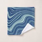 Agate blanc bleu cyan vague abstraction (Gant de toilette)