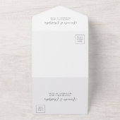 Agate Blauwgroen Blauw Goud Script All In One Uitnodiging (Buitenkant)