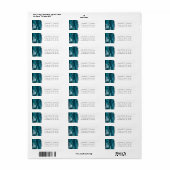 Agate Blauwgroen Blue Silver Wedding Retouradres Etiket (Full Sheet)