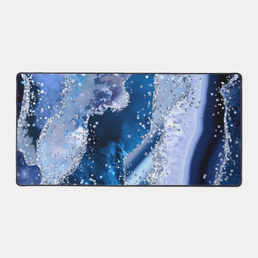 Agate bleu chic avec étincelles d'argent (Recto)