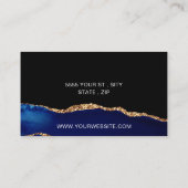 Agate Blue Gold Custom Carte de visite Coiffure Be (Dos)