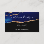 Agate Blue Gold Custom Carte de visite Coiffure Be (Devant)