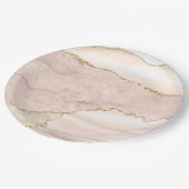 Agate Blush & Gold Glitter Weddenpapier Bord (Gekanteld)