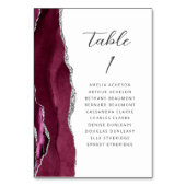 Agate Bourgondië Zilver Modern Script Wedding Kaart (Voorkant)