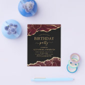 Agate Burgundy Birthday Party Any Age Invision Flyer (Enkel)