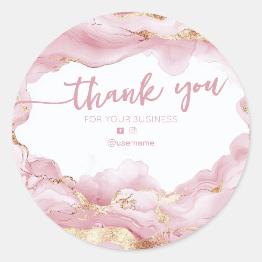 Agate Business Branding Bedankt Card Ronde Sticker (Voorkant)