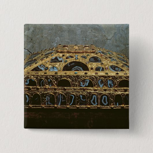 Agate casket vierkante button 5,1 cm (Voorkant)