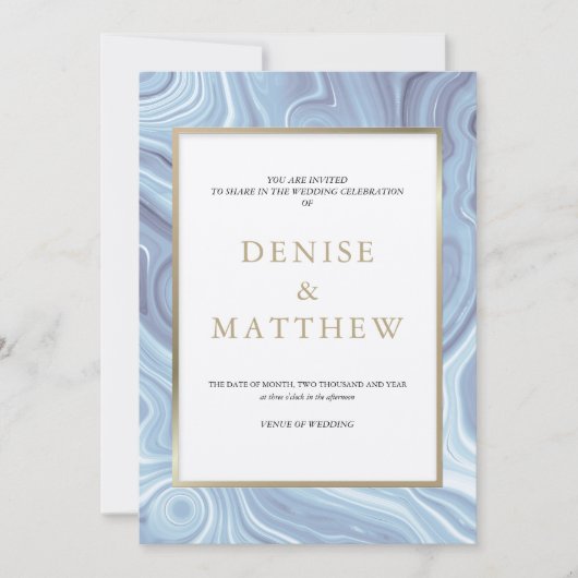 Agate Collectie Omphalodes Blauwe Uitnodiging (Voorkant)