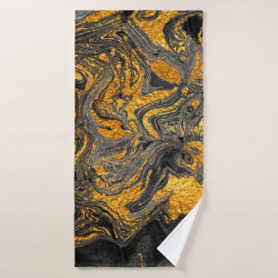 Agate Crystal. Futuristische moderne Suminagashi.  Badhanddoek