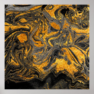 Agate Crystal. Futuristische moderne Suminagashi. Poster