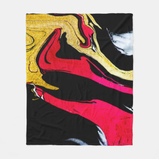Agate Crystal. Golden swirl, artistic design. The  Fleece Deken