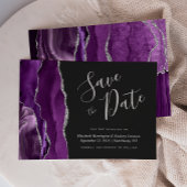Agate d'argent violet moderne Enregistrer la carte