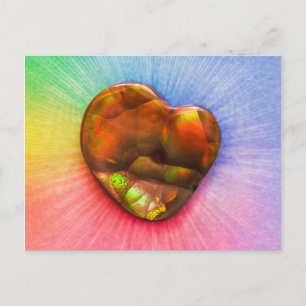Agate de feu arc-en-ciel avec carte postale en for