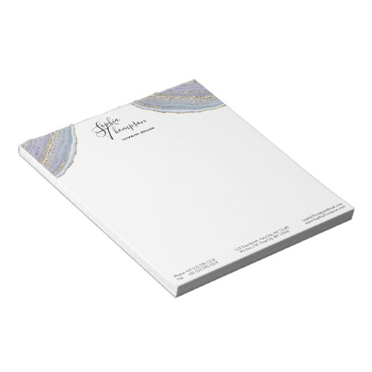 Agate de géoode Elegant Gold Lavender - Bloc-notes (Incliné)