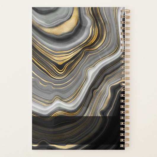 Agate design avec marbre noir et or (Dos)
