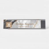 Agate Desk Nom Plaque Parties scintillant en or no (Devant)