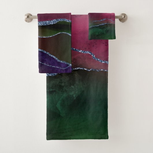 Agate dynamique | Couleur rose et vert pour bijou (En situation)