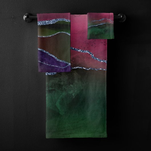 Agate dynamique | Couleur rose et vert pour bijou