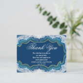 Agate Elegant Blue Blauwgroen Geode Patroon Briefkaart (Staand voorkant)