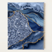 Agate élégante bleue et dorée avec paillettes océa (Dos)
