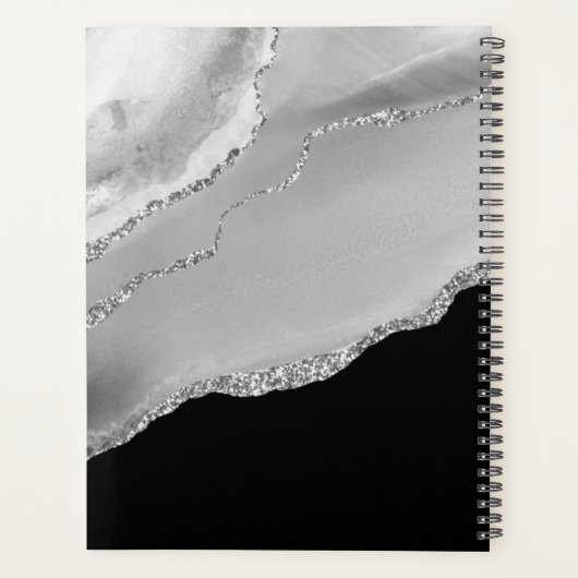 Agate et Parties scintillant argentée, nom et lign (Dos)