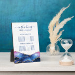 Agate Galaxy Celestial Salon Prix Menu Plaque<br><div class="desc">Agate Galaxy Celestial Salon Prix Menu Plaque. Elégant or agate aquarelle galaxy céleste à la main lettré style calligraphie script design professionnel. Parfait pour les maquilleurs,  coiffeurs,  cosmétologues,  et plus encore !</div>