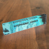 Agate Gemstone Geode Abstracte Art Custom Name Cut Naambordje (Zijkant)