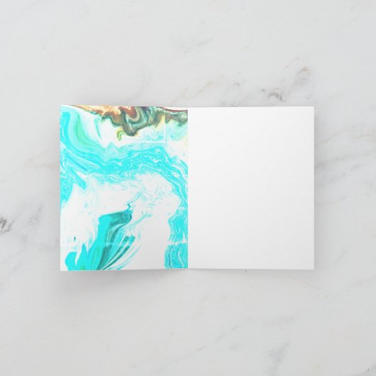 Agate Geode Blauwgroen Blue Abstract Wedding Custo (Binnen)