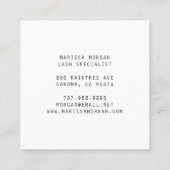 Agate Geode Blue Monogram Lash Specialist Vierkante Visitekaartje (Achterkant)