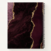 Agate Geode Bordeaux Gouden Marmer Huwelijksgast Notitieboek (Achterkant)